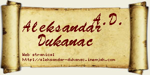 Aleksandar Dukanac vizit kartica